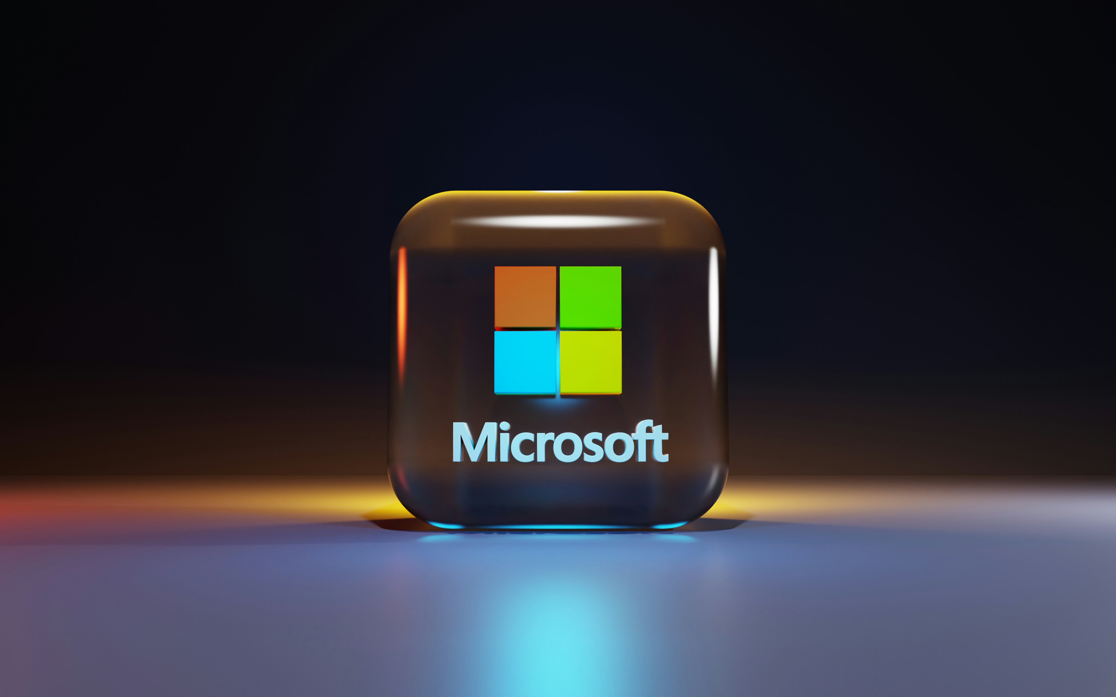 logo of Microsoft in 3D crystal form